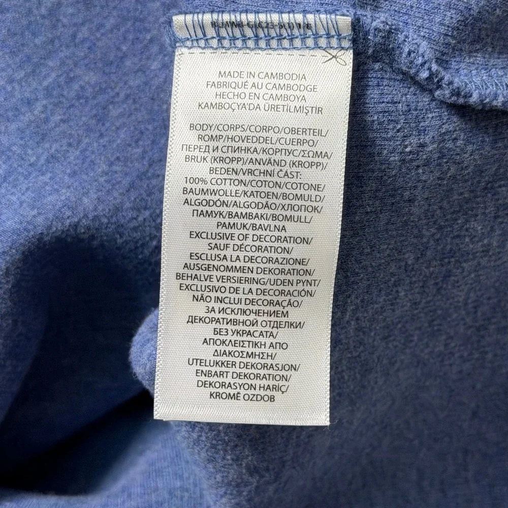 Polo Ralph Lauren Sweater Men Size XL Blue Heather Quarter Zip Pullover Red Pony